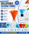 Silicone Collapsible Funnel ,Flexible-Foldable-Cooking-Food-Grade Funnels for Filling Small or Mini Bottles,Perfume,Filling Capsules,Fry Oil Filter,Essential Oil,Spice. 