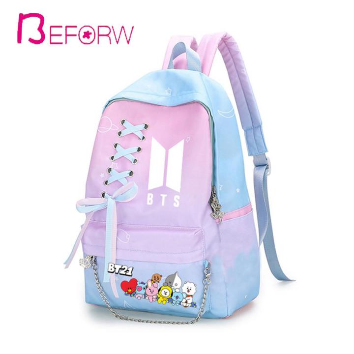 Daraz Backpack Bts Bag BEFORW BTS Should Aid Gradient Color Junior