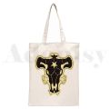 Japan Manga Asta Black Clover Funny Anime Print Reusable Shopping Women Canvas Tote Bags Eco Shopper Shoulder Bags. 