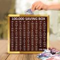 Umrah Saving Box - 1 Lakh Savings Challenge Wooden Money Box – Cash & Coin Bank with Lock, Savings Tracker & Counter –  Saving Box For Moblie and Bike and Umrah – Secure Cash Vault for Financial Goals". 