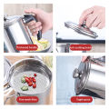Oil Jug - Stainless Steel Oil Filter Pot - Fat Separator and Storage Container - Innovative Kitchen Tool. 