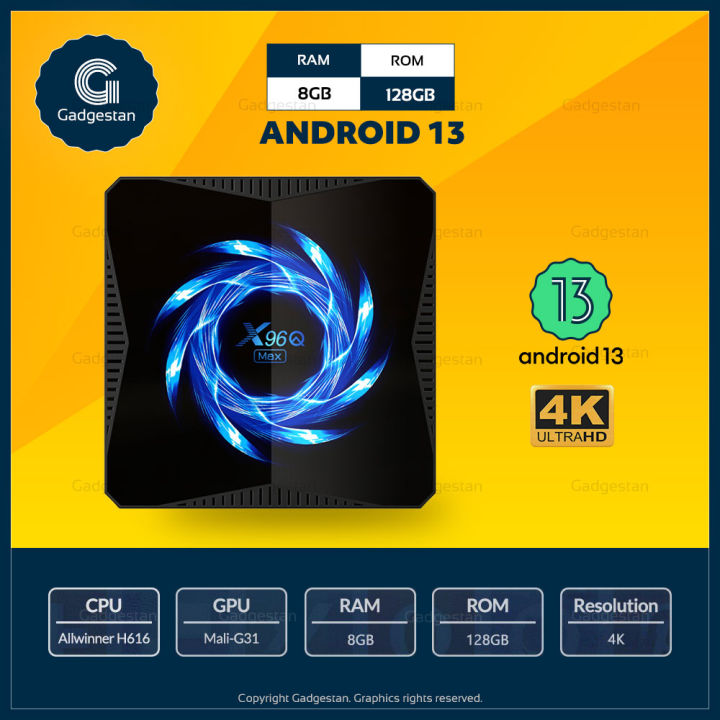 X96Q Max - 8GB 128GB - Android 13 - 4K - Smart Android Tv Box | Daraz.pk