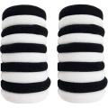 White And Black Ladies Rubber Band Elastic Pony Elastic Hair Bands, Rubber Bands, Poni , Hair Accessories -Pack 12. 
