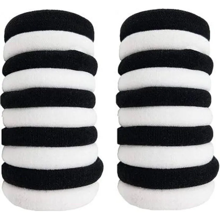 White%20And%20Black%20Ladies%20Rubber%20Band%20Elastic%20Pony%20Elastic%20Hair%20Bands,%20Rubber%20Bands,%20Poni%20,%20Hair%20Accessories%20-Pack%2012%20-%20Image%202