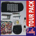 EMILY 10 IN 1 TOUR PACK FOR TRAVELERS, TRAVELING KIT, IMPORTED EYE MASK, SLEEPING MASK, EAR PLUGS, SOCKS PAIR, HAND CREAM, DAY CREAM, BODY LOTION, HAND SANITIZER, LIP BALM AND SPA RELAXING TUBE IN TRAVELING POUCH. 