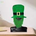 ST day Hat for Adults W/ Beard Costume Rectangular. 