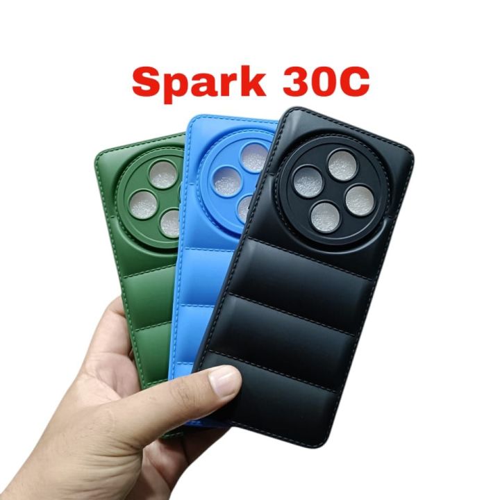 Tecno Spark 30C Back Cover Soft Matt Puffer Down Jacket Camera Protection Tecno Spark 30C Phone Case