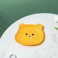 8pcs Cute Cartoon Bear Dish Plate Set With Stand, Reusable Plastic Dessert Dinner Plate Creative for Fruit,Snack,Nuts,Cartoon Design Dish Kitchen Accessory. 
