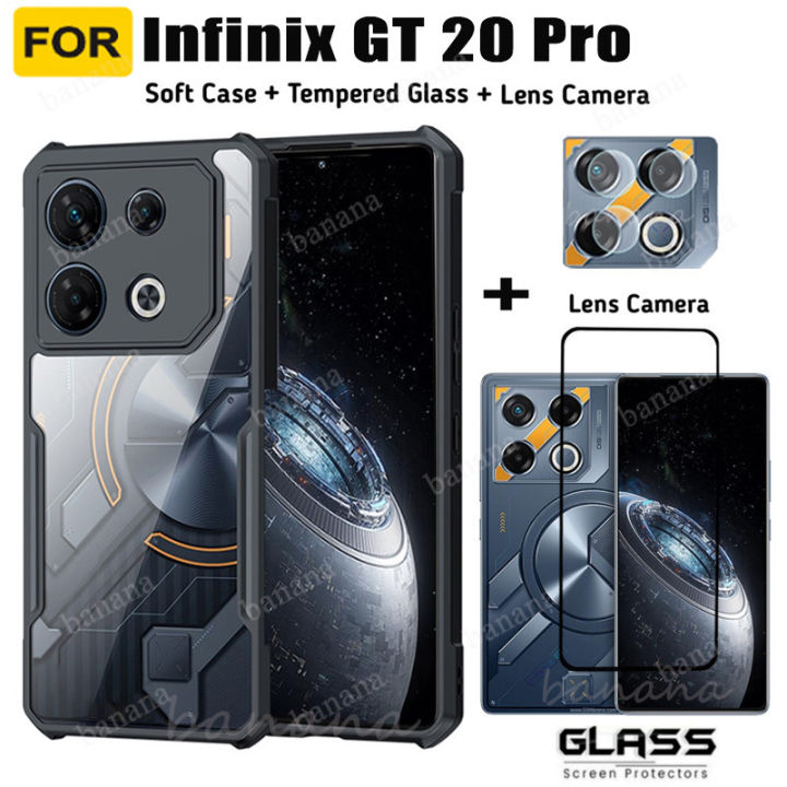 For infinix GT 20 Pro Shockproof Phone Case infinix GT20 Pro GT 10 Pro Note 40 Note 30 Smart 8 8 Pro Tempered Glass Screen Protector Film and Camera Lens Protecto