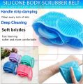 Silicone Bath Body Brush Scrubber Soft Rubbing High Quality Exfoliating Massage For Shower Cleaning Bathroom Strap Belt Back Wash Clean Scrub Magic Skin Scrubber Brush Home Remove Stains Tool Medical 70cm Flexible Loofah Friction Comfort Double Sided. 