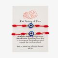 Blessed 2Pcs Evil Eye Bracelet Women Handmade Black Red Rope Wristband Couple Lucky Friendship Weaving Adjustable Bangle Jewelry. 