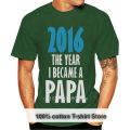 2016 The Year I Became a Papa Fathers Day Gift for Grandpa T-Shirt Grandfather. 