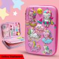 3D Cute Unicorn Pencil Case 3 Layer Large Capacity Geometry Box. 