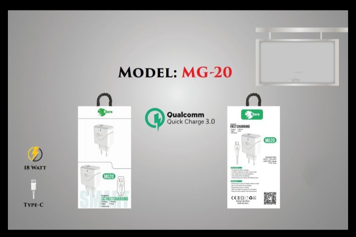 Mars Super fast PD type-C Charger, 28 watt, Qualcomm Quick Charge 3.0, model MG-20