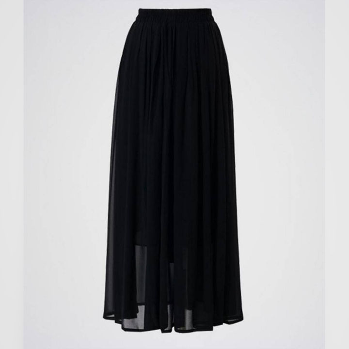 Black%20Chiffon%20Skirt%20For%20Women%20-%20Image%203