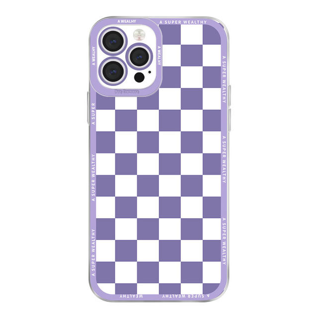 Fashion Checkerboard Checkered Phone Case For iPhone 11 13 Pro Max 12 Pro X XS XR 7 8 6 6s Plus SE2020 Solid Color Plaid Cover