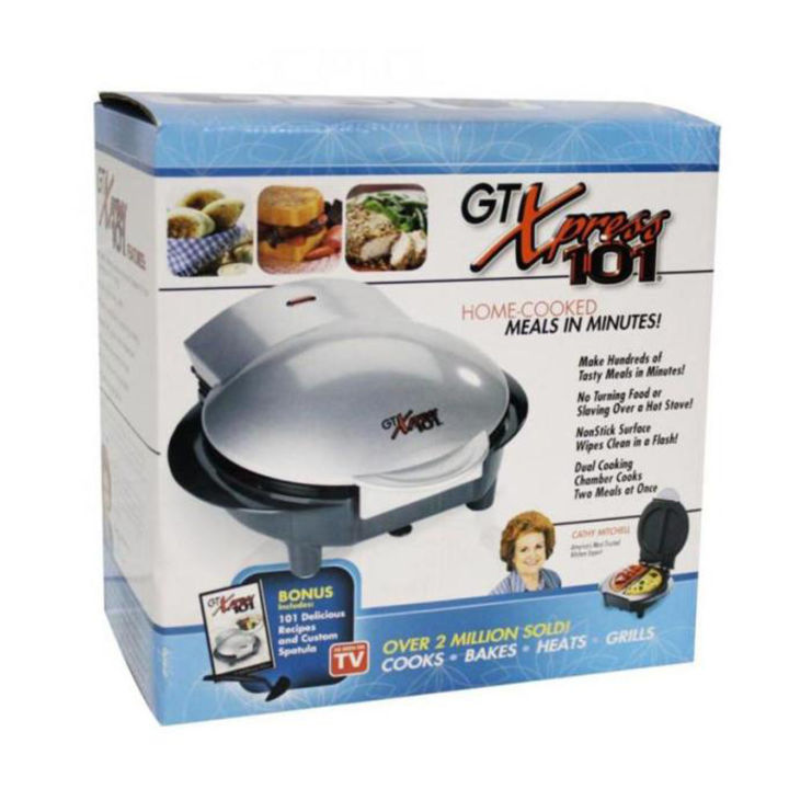 As Seen On Tv Home Appliances Kitchen Appliances GT Xpress 101 Home-Cooked Meals In Minutes Electric Cooking Pan - Grey Cooks, Bakes, Heats, Grills