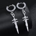1 Pair Cross Ear Clip Earrings for Men Women Punk Black Earrings Jewelry Gifts. 