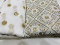 Pure Silk Chiffon Kameez Dupatta adorn with golden sequins and silk thread work. 