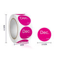 500pcs/roll Round Date Month year Sticker Labels DIY Creative Office Sticky Notes Planner Notebook Index Stationery Stickers. 