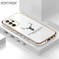 Hontinga for Samsung Galaxy Note20 Ultra Back Cover（Free Lanyard）Luxury 6D Plating Lucky Side Pattern Shiny Case Soft Silicone Square Mobile Cover. 