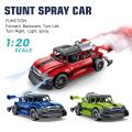 Speed Racing Spray Stunt Car/ Remote Control Light Smoke Spray Emulation Exhaust Car in 1:20 Scale With Rechargeable Battery & Cable/ 2,4GHZ RC Light Spray Car For Long Range Controlling With Top Speed Model Best For Birthday Gifting or Exam Result Gift. 