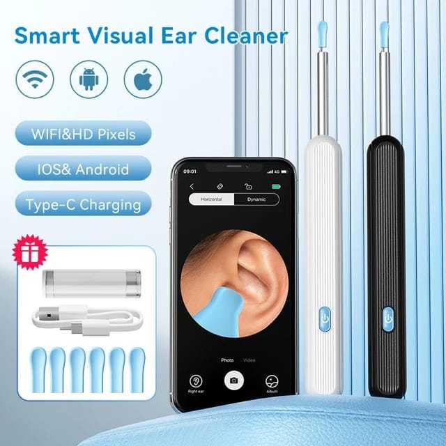 Endoscope Camera Smart Visual Ear pick Wifi App for IOS & Android Ear Stick Pen Portable Ear Wax Cleaner Visual Viewing USB Wireless Endoscope