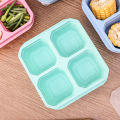 Reusable 4 Compartments Lunch Box Nut Candy Box with Cover Wheat Straw 4 Grid Snack Containers.