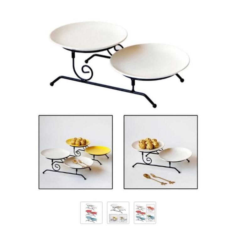 Two Tiered Cupcake Cake Stand Serving Tray Display for Candy Cookies Decor