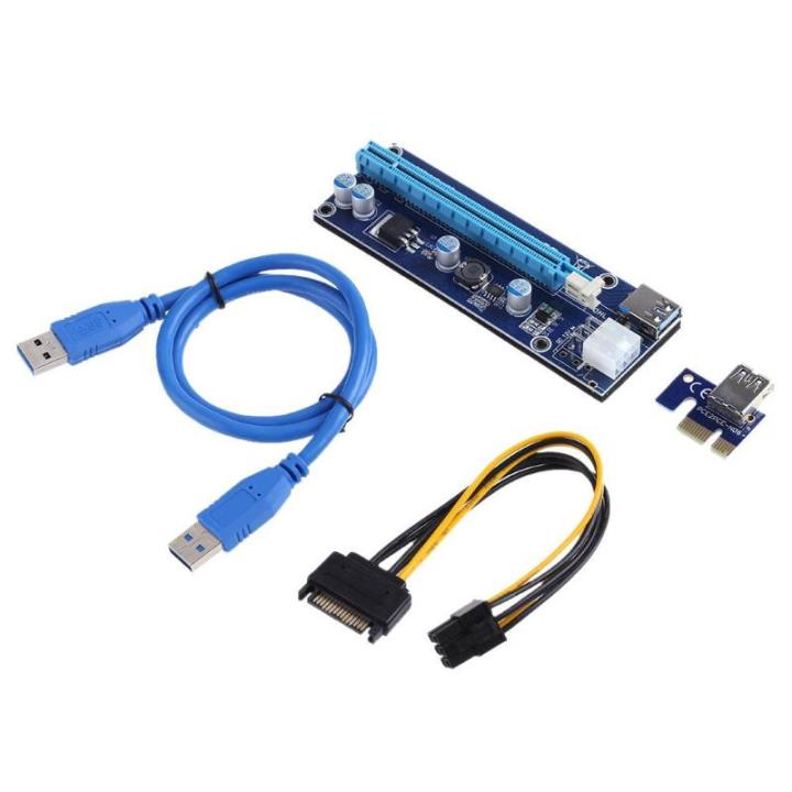 PCIe%20PCI-E%20PCI%20Express%201x%20to%2016x%20Slot%20Riser%20Card%201%20Port%20USB%203.0%20Extender%20Convert%20HUB%20Adapter%20for%20Mining%20LED%208Pin%20-%20Image%202