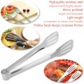 Tongs, Stainless Steel Food Serving Tongs, 9.45 Inches Serving Utensils Perfect for Frying Cooking Grilling BBQ Salad Buffet Steak Toast Bread Pastry Sandwich (Silver). 