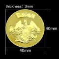 New Gold Pokemon Coins Metal Mewtwo Coins Anime Commemorative Coin Charizard Pikachu Golden Pokemon Cards Round Metal Coin Toys. 