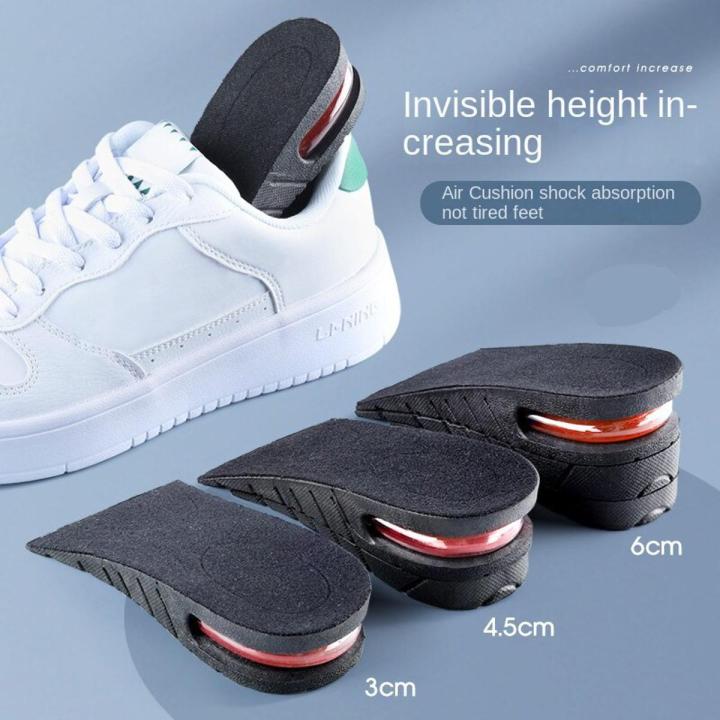 【HOT】 3-6Cm Height Increase Insoles For Men Women Elevator Shoes Cushion Unisex Sneakers Heel Lifting Insert Heighten Half Insoles