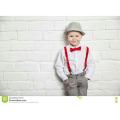 Red Broad Strip Suspenders Gallus with Bow Tie For kids fashion. 