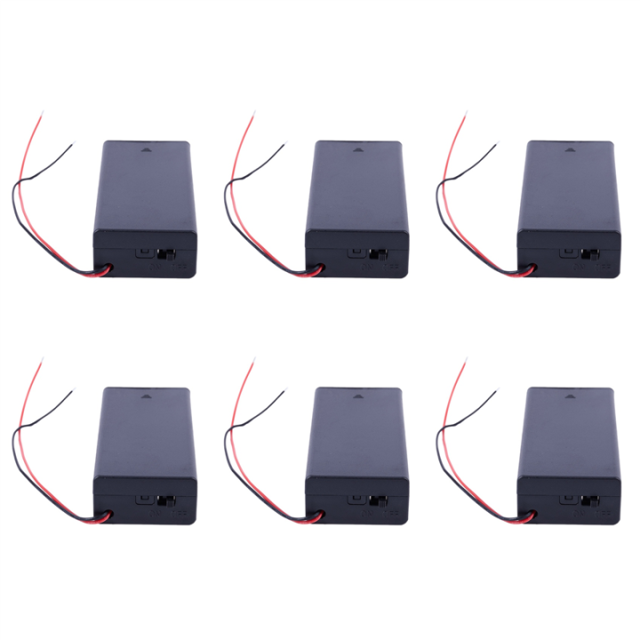 OUMERY 6X 3.7V 2X 18650 Battery Holder Connector Storage Case Box ON/OFF Switch with Lead