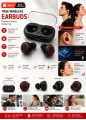 M10 and M04 Stereo TWS Wireless Bluetooth Earbuds V5.0 with Touch Sensor and Built-in Mic, True Stereo, 10m Transmission, Charging Case, Sports Headset for All Bluetooth Devices - Black. 