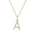 Luxury AAA+ Cubic Zirconia Initial Letter Necklace For Women Gold Color Geometric A-Z Alphabet Pendant Necklace Wedding Jewelry. 