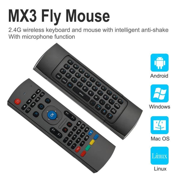 MX3 Air Mouse Voice Remote Control remote control for Android TV ...
