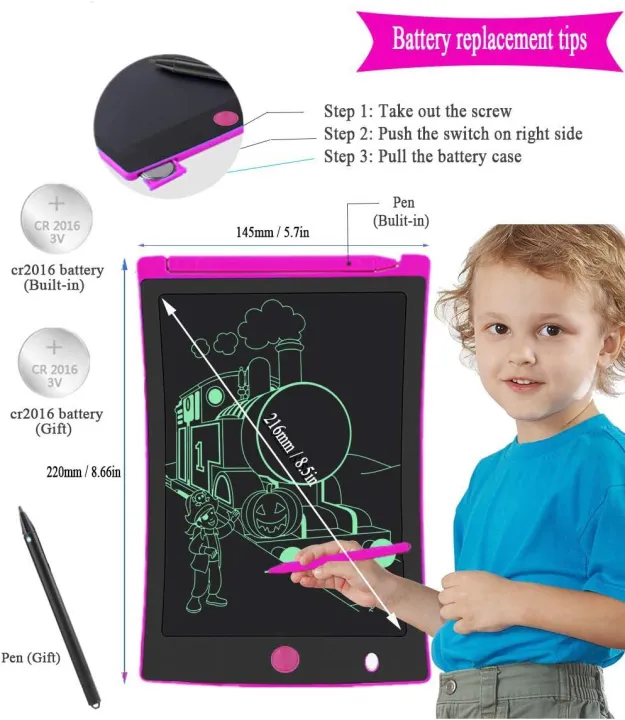 LCD%20Writing%20Tablet%20-%20Electronic%20Slate%20%7C%20E-writer%20%7C%20Digital%20Memo%20Pad%20%7C%20Erasable%20Writing%20Board%20%7C%20Learning%20Toys%20And%20Daily%20Life%20Routine%20Notebook%20And%20Gadgets%20For%20Educational%20Purpose%20-%208.5%20Inch%20-%20Image%203