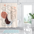 Digital Printing Polyester Shower Curtain Waterproof Bathroom Partition Curtain Toilet Hanging Curtained. 