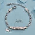 Personalized Stainless Steel Name Baby Bracelet for Newborn Children Gilrs Boy Gifts DIY Custom Cute Crown Charm Bangle Jewelry. 