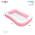 INTEX Pink & Sky Blue Rectangular Baby Pool with Soft Floor With Pump & 10Pcs Balls ( 65.5" L x 39.5" W x 11" H ) 58423 Intex baby pool. 