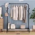 1 PC Multipurpose Clothes Metal Rack with Bottom Shelves Closet Organizer - Freestanding Clothes Garment Stand Light weight Rack for displaying clothes (Black). 