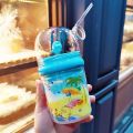 260ml Fancy Kids Water Bottle with Straw and Cover BPA Free  Stylish Fountain Look. 
