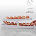 Egg Holder for Fridge, Egg Dispenser, Automatic Rolling Egg Container, 2-Tier Egg Dispenser, Space Saving Egg Tray for Refrigerator, Egg Holder, Refrigerator, Rolldown Egg Dispenser Auto Rolling Egg Holder Storage Rack. 
