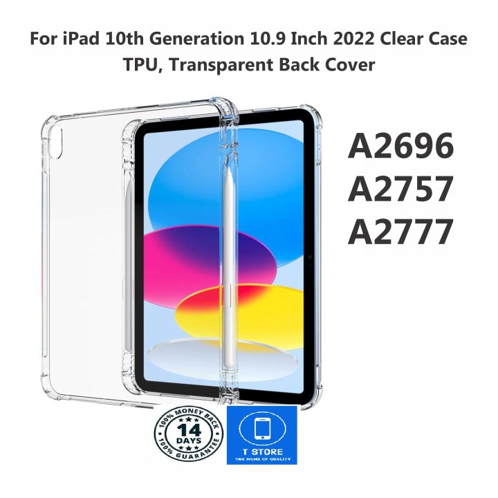 Case For iPad 10th Generation 10.9 inch Clear Case TPU, Shockproof Transparent Back Cover iPad 10th Generation 10.9 inch  A2757, A2777, A2696.