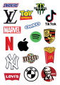 Brands Sticker Sheet For Girls and Boys Who Love Aesthetic and Cool Vibes Of Multiple Brands and Logos. 