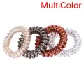 Rubber Telephone Wire Hair Ties Spiral Slinky Hair Head Elastic Multicolor Bands. 