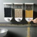 1PC Wall Mounted Whole Grain Rice Storage Tank, Pressed Grains, Wall Mounted Dry Food Dispenser,  1500ML Whole Grain Storage Boxes. 