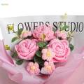 Crochet Flower Bouquet Handmade Artificial Flowers Knitted Flowers Faux Flower for Anniversary Festival Valentine's Day Gifts for Girlfriend. 